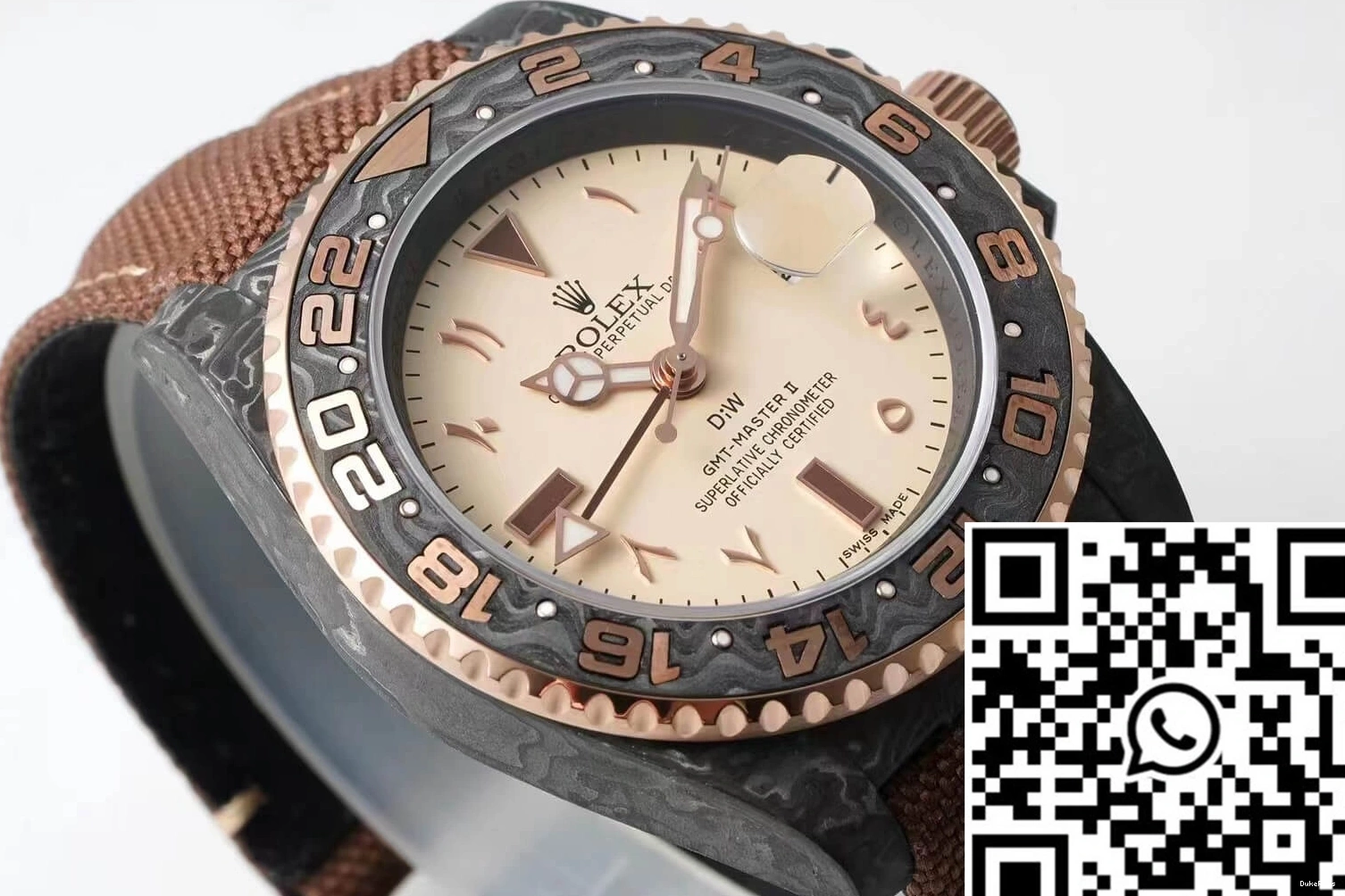 II GMT-MASTER Fiber Strap Fabric Diw Rolex Brown Carbon 0426